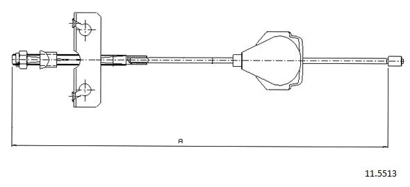 11.5513 CABOR Тросик, cтояночный тормоз (фото 1)