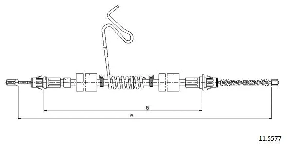 11.5577 CABOR Тросик, cтояночный тормоз (фото 1)
