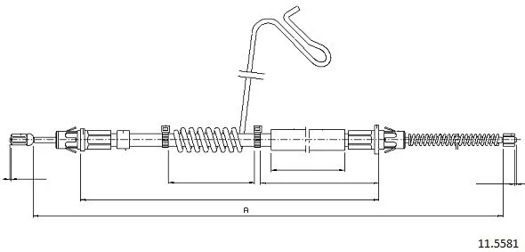 11.5581 CABOR Тросик, cтояночный тормоз (фото 1)
