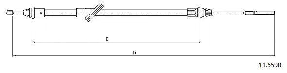 11.5590 CABOR Тросик, cтояночный тормоз (фото 1)