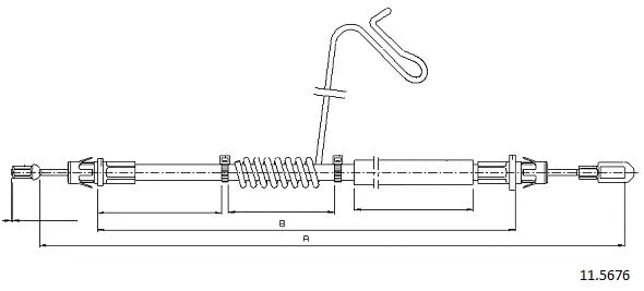 11.5676 CABOR Тросик, cтояночный тормоз (фото 1)