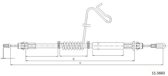 11.5683 CABOR Тросик, cтояночный тормоз (фото 1)