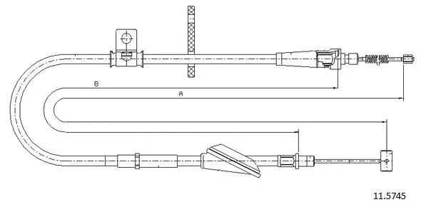 11.5745 CABOR Тросик, cтояночный тормоз (фото 1)