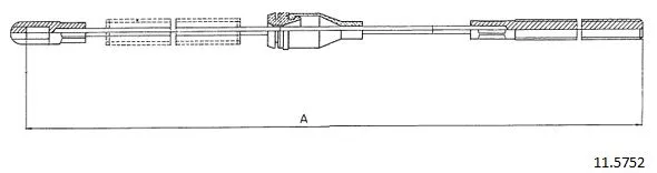 11.5752 CABOR Тросик, cтояночный тормоз (фото 1)