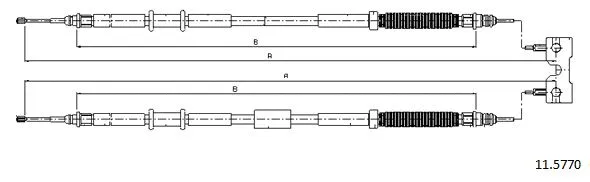 11.5770 CABOR Тросик, cтояночный тормоз (фото 1)