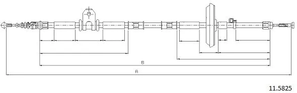 11.5825 CABOR Тросик, cтояночный тормоз (фото 1)