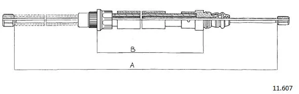 11.607 CABOR Тросик, cтояночный тормоз (фото 1)