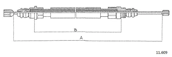 11.609 CABOR Тросик, cтояночный тормоз (фото 1)