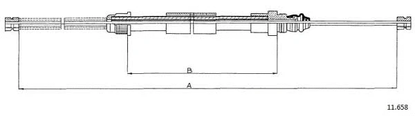 11.658 CABOR Тросик, cтояночный тормоз (фото 1)