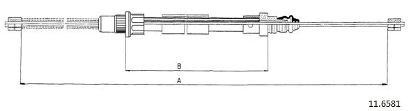 11.6581 CABOR Тросик, cтояночный тормоз (фото 1)