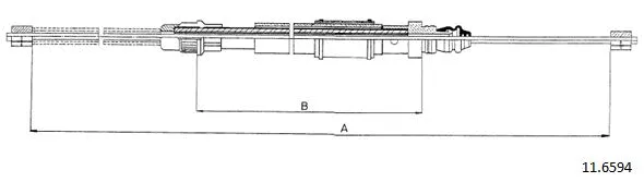 11.6594 CABOR Тросик, cтояночный тормоз (фото 1)