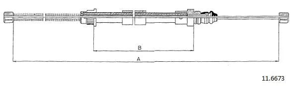 11.6673 CABOR Тросик, cтояночный тормоз (фото 1)