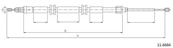 11.6684 CABOR Тросик, cтояночный тормоз (фото 1)