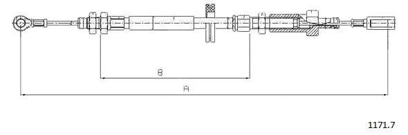 1171.7 CABOR Тросик, cтояночный тормоз (фото 1)