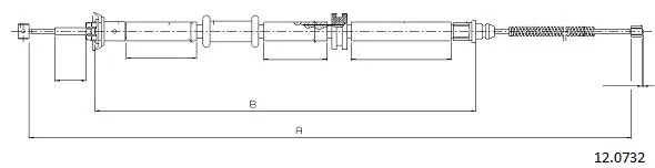12.0732 CABOR Тросик, cтояночный тормоз (фото 1)