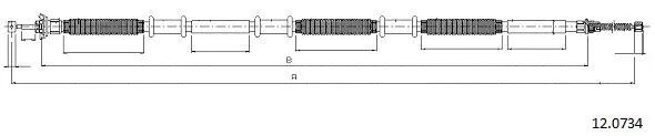 12.0734 CABOR Тросик, cтояночный тормоз (фото 1)