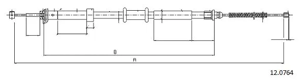 12.0764 CABOR Тросик, cтояночный тормоз (фото 1)