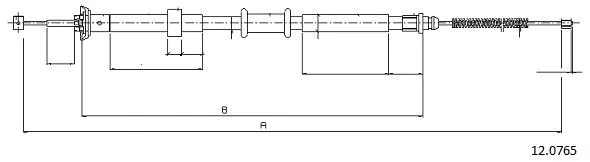 12.0765 CABOR Тросик, cтояночный тормоз (фото 1)