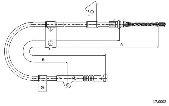 17.0002 CABOR Тросик, cтояночный тормоз (фото 1)