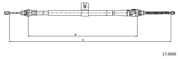 17.0006 CABOR Тросик, cтояночный тормоз (фото 1)