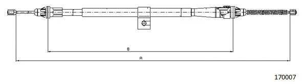 17.0007 CABOR Тросик, cтояночный тормоз (фото 1)