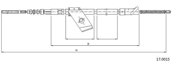 17.0015 CABOR Тросик, cтояночный тормоз (фото 1)
