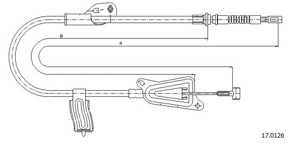 17.0126 CABOR Тросик, cтояночный тормоз (фото 1)