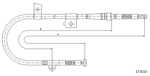17.0215 CABOR Тросик, cтояночный тормоз (фото 1)