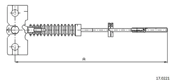 17.0221 CABOR Тросик, cтояночный тормоз (фото 1)