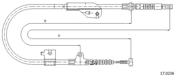 17.0236 CABOR Тросик, cтояночный тормоз (фото 1)