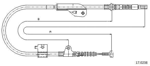 17.0238 CABOR Тросик, cтояночный тормоз (фото 1)
