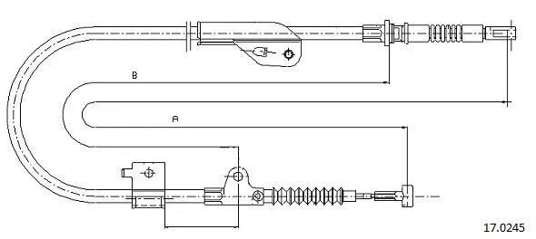 17.0245 CABOR Тросик, cтояночный тормоз (фото 1)