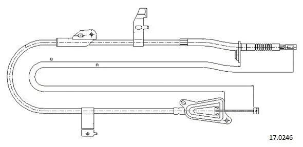 17.0246 CABOR Тросик, cтояночный тормоз (фото 1)