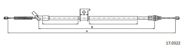 17.0322 CABOR Тросик, cтояночный тормоз (фото 1)
