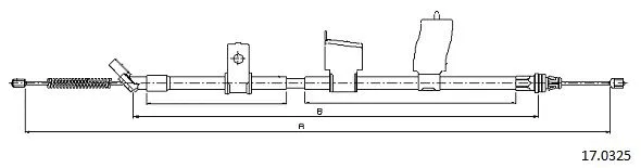 17.0325 CABOR Тросик, cтояночный тормоз (фото 1)