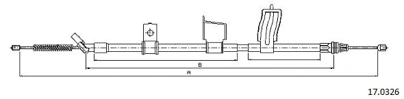 17.0326 CABOR Тросик, cтояночный тормоз (фото 1)