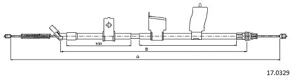 17.0329 CABOR Тросик, cтояночный тормоз (фото 1)