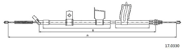 17.0330 CABOR Тросик, cтояночный тормоз (фото 1)
