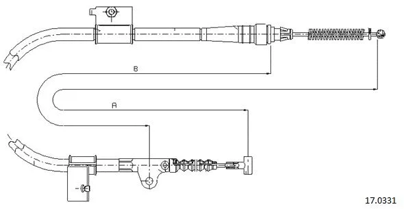 17.0331 CABOR Тросик, cтояночный тормоз (фото 1)