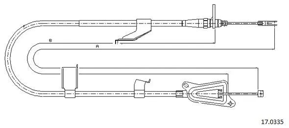 17.0335 CABOR Тросик, cтояночный тормоз (фото 1)
