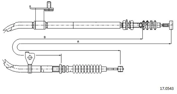 17.0543 CABOR Тросик, cтояночный тормоз (фото 1)