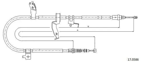 17.0586 CABOR Тросик, cтояночный тормоз (фото 1)