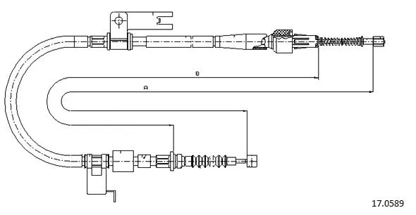 17.0589 CABOR Тросик, cтояночный тормоз (фото 1)