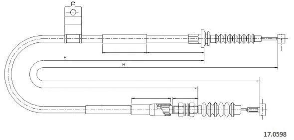 17.0598 CABOR Тросик, cтояночный тормоз (фото 1)