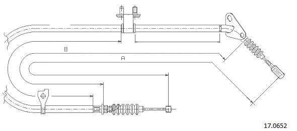 17.0652 CABOR Тросик, cтояночный тормоз (фото 1)