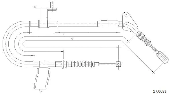 17.0683 CABOR Тросик, cтояночный тормоз (фото 1)