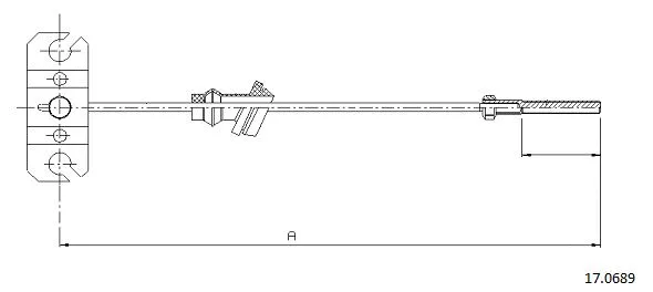 17.0689 CABOR Тросик, cтояночный тормоз (фото 1)