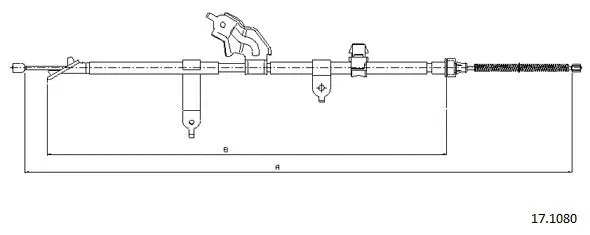 17.1080 CABOR Тросик, cтояночный тормоз (фото 1)