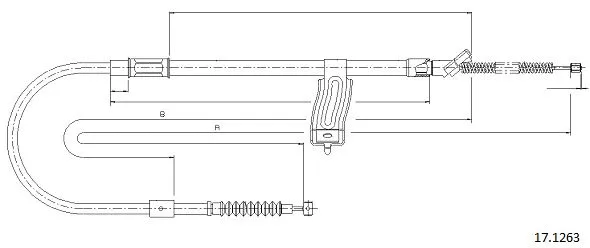 17.1263 CABOR Тросик, cтояночный тормоз (фото 1)