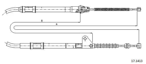 17.1413 CABOR Тросик, cтояночный тормоз (фото 1)